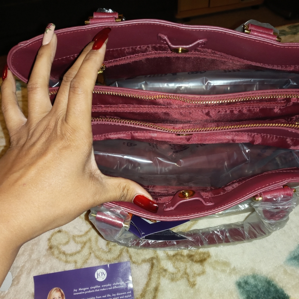 Joy Mangano Leather Satchel Purse - Picture 3 of 6